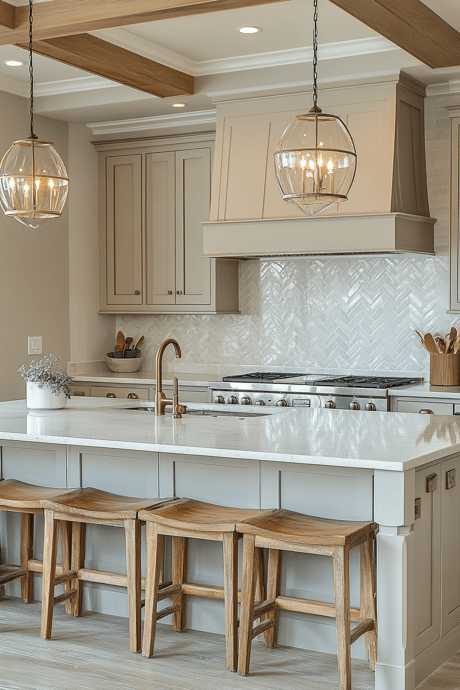 greige kitchen cabinets