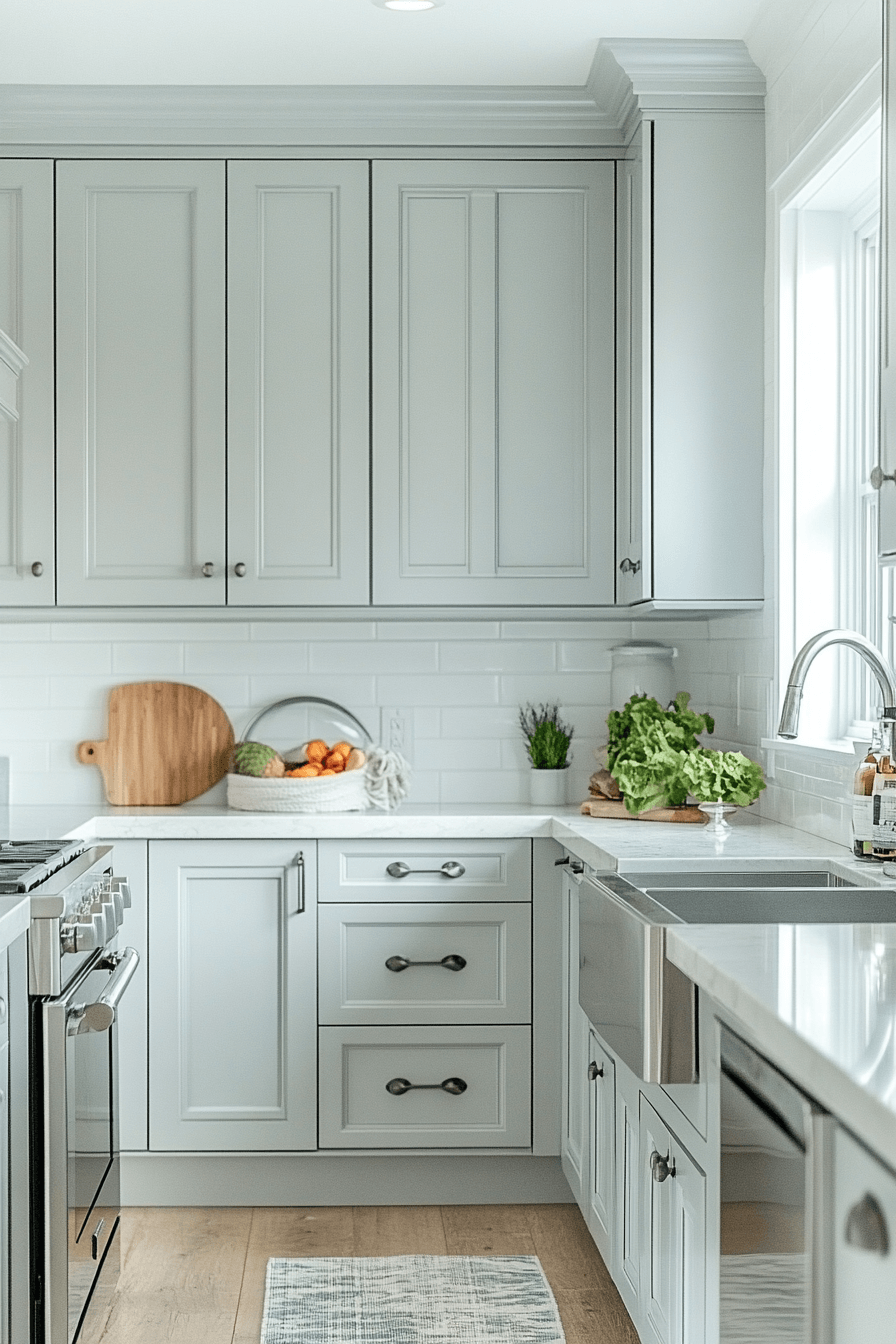 light gray kitchen cabinets