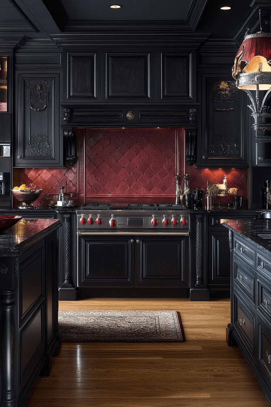 dark wood kitchen cabinets