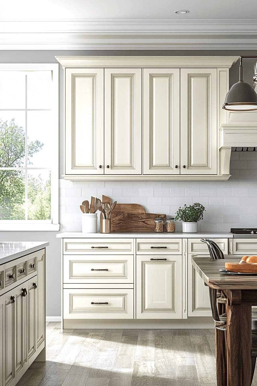 antique white kitchen cabinets