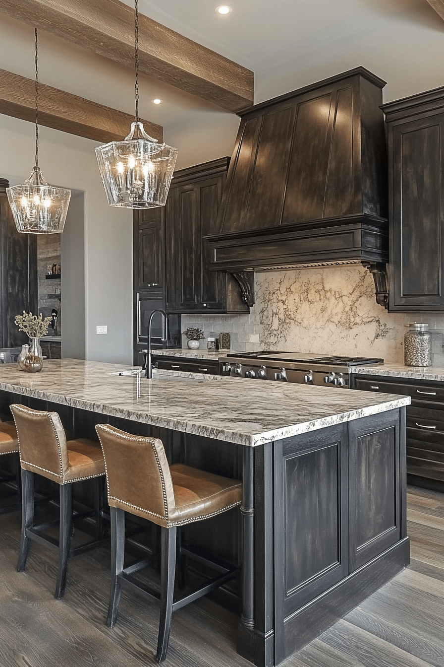 dark wood kitchen cabinets