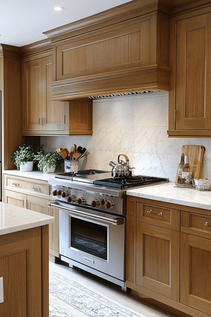 brown cabinets kitchen