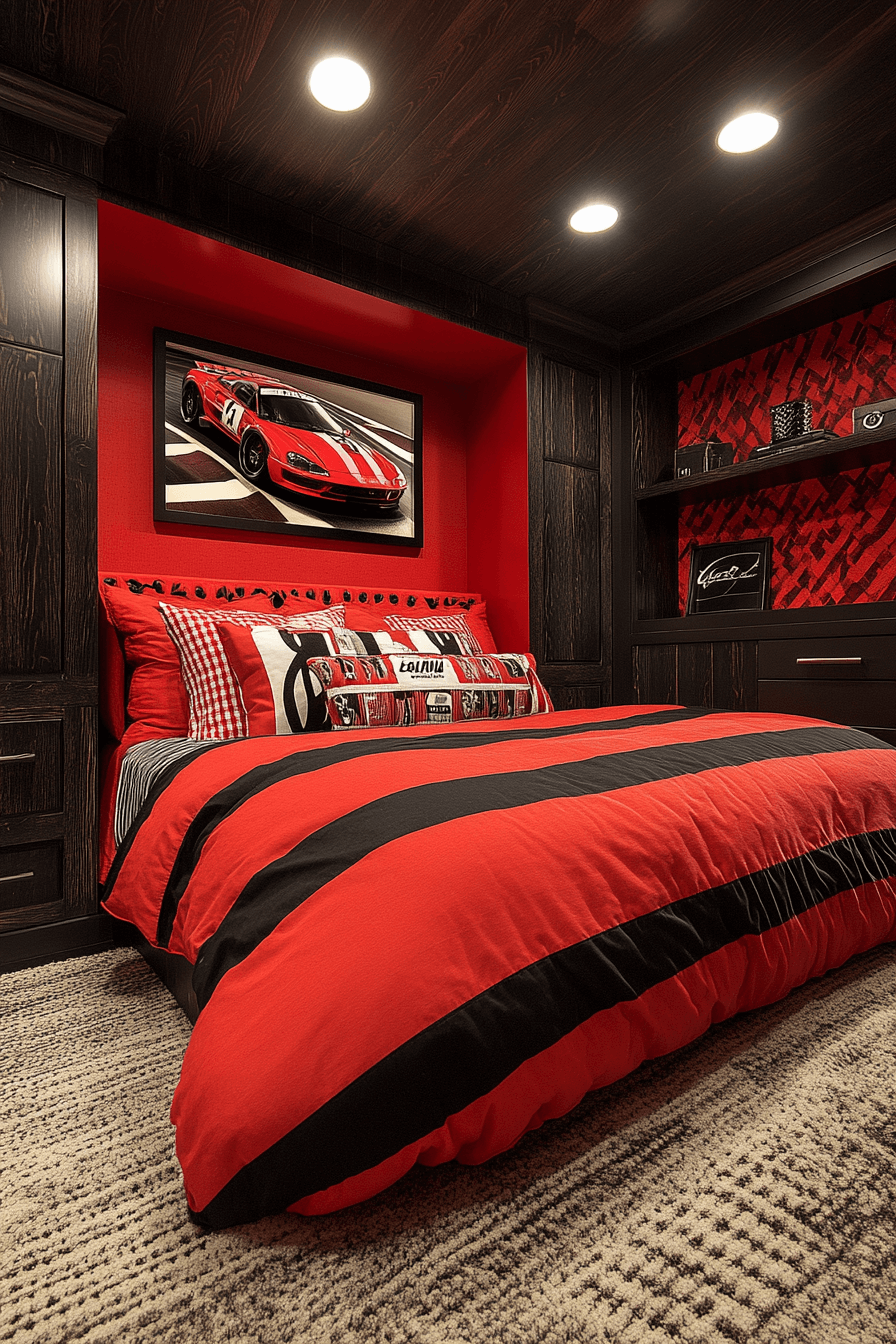 Red and black bedroom ideas