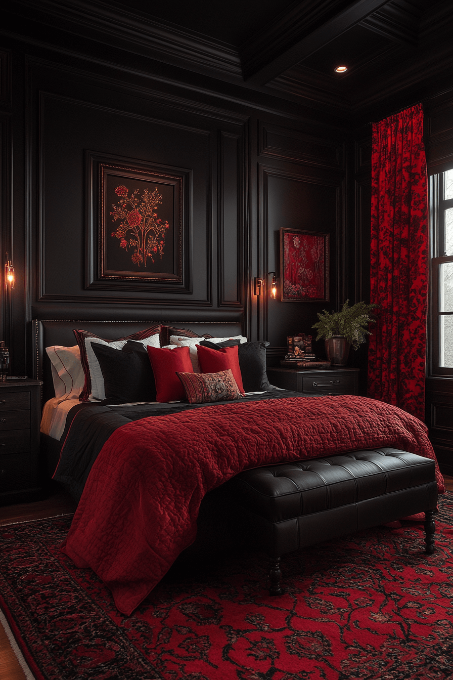 Red and black bedroom ideas