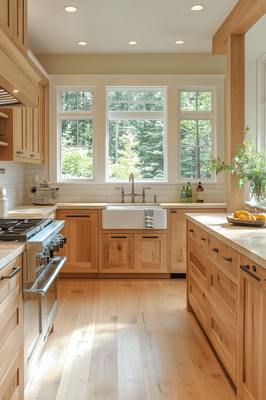 natural wood kitchen cabinets