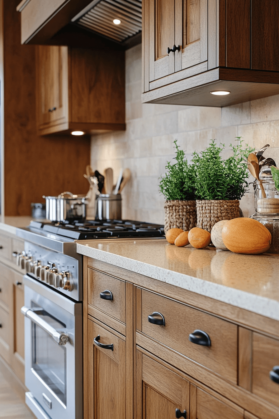 dark wood kitchen cabinets