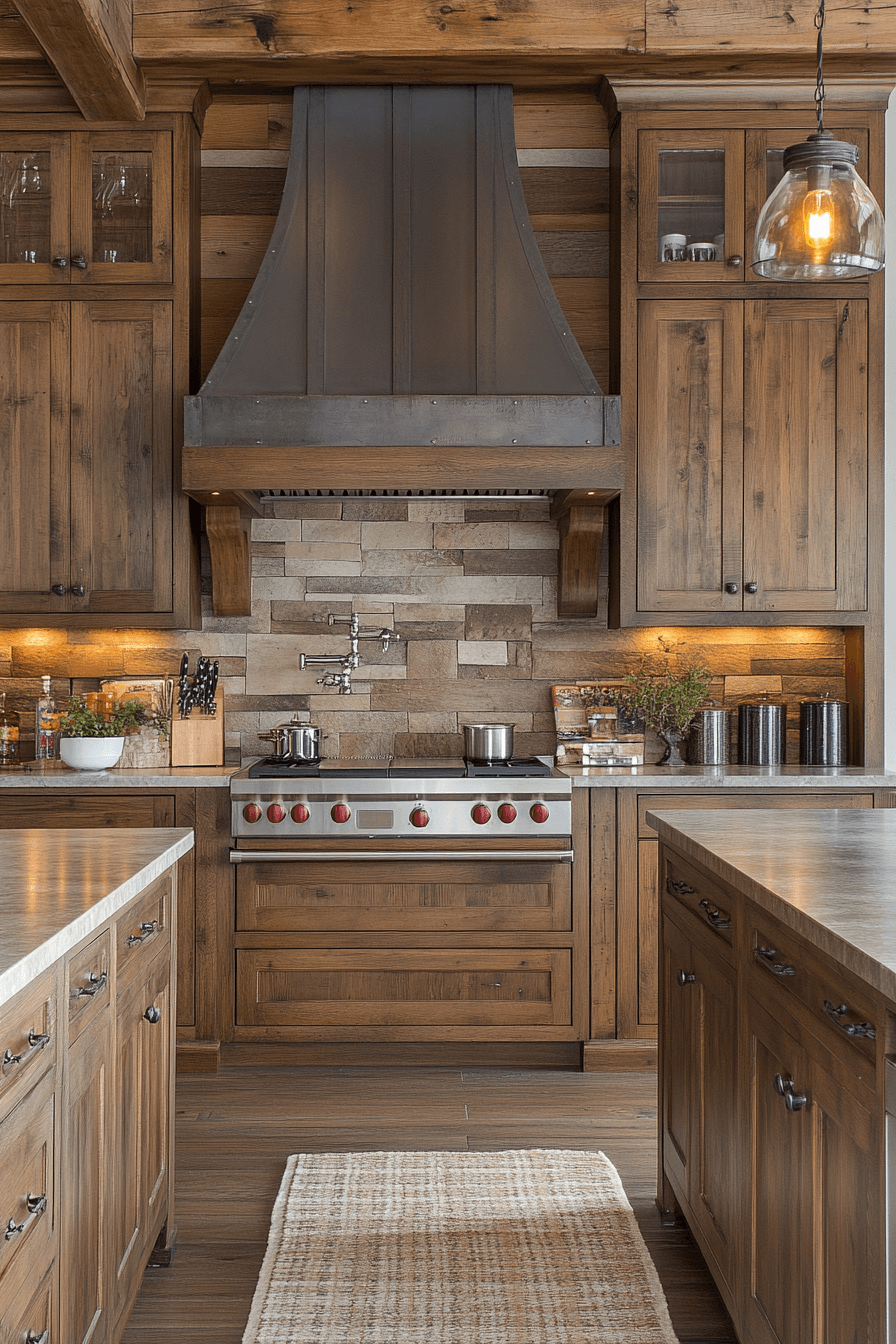 brown cabinets kitchen