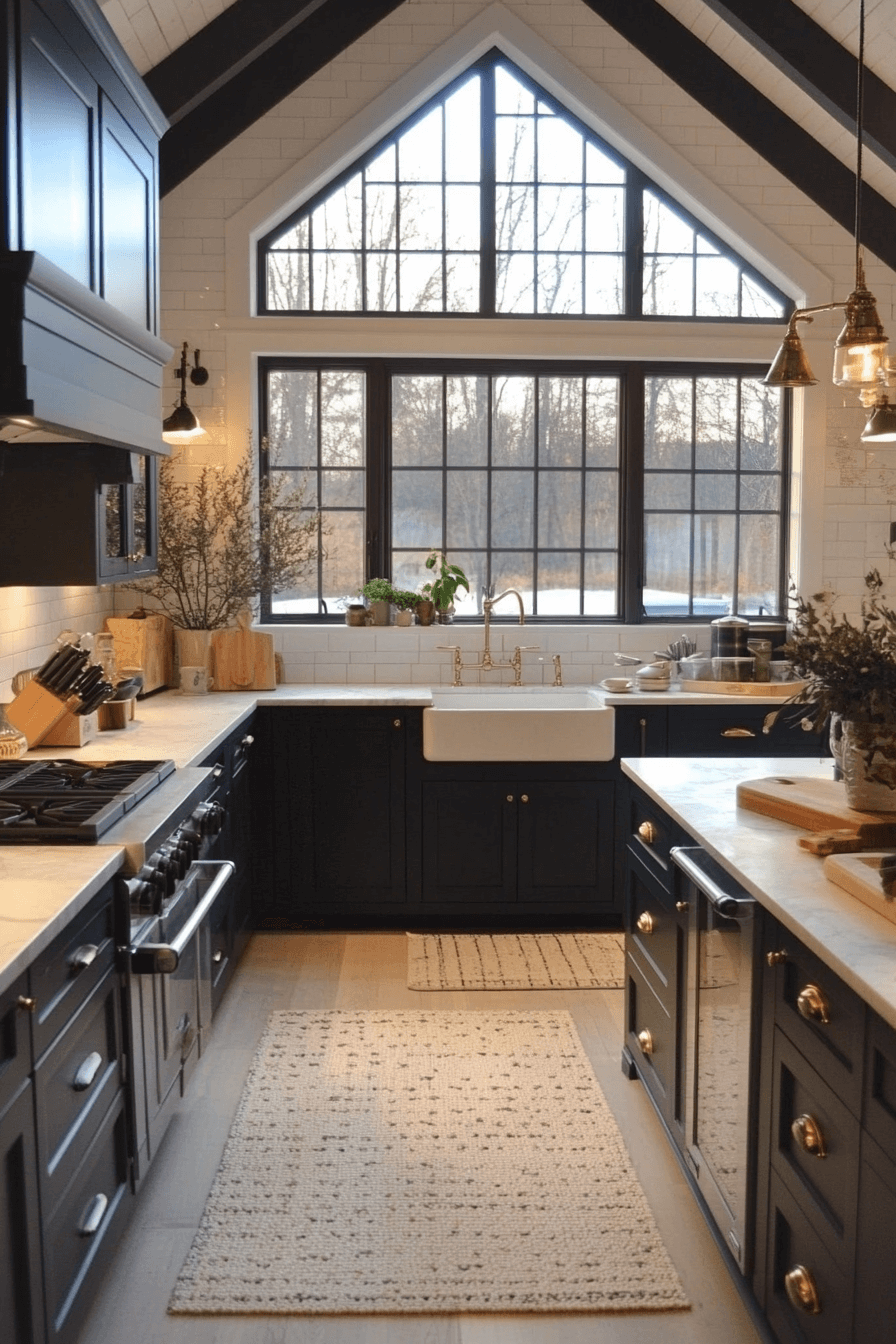 navy blue kitchen cabinets