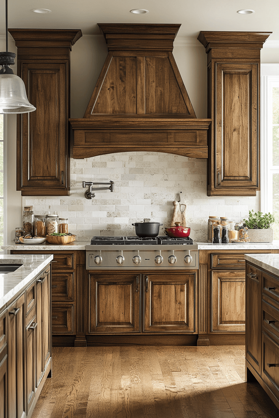 dark wood kitchen cabinets