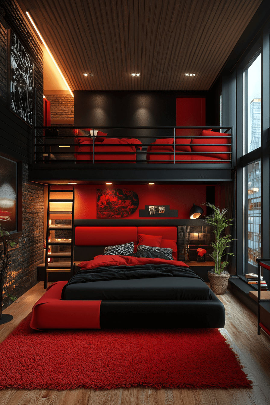 Red and black bedroom ideas