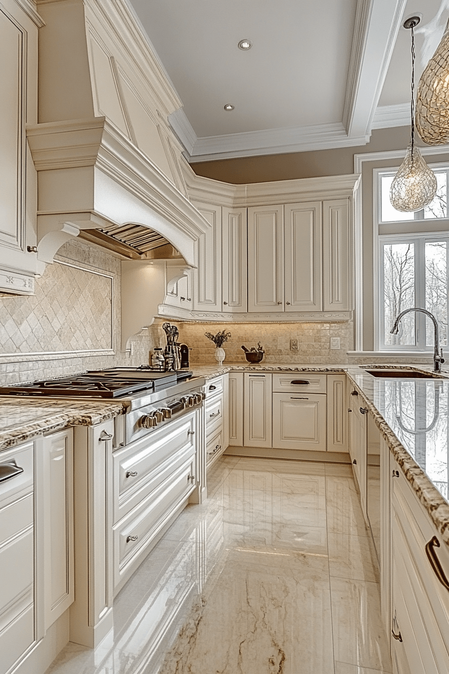 antique white kitchen cabinets