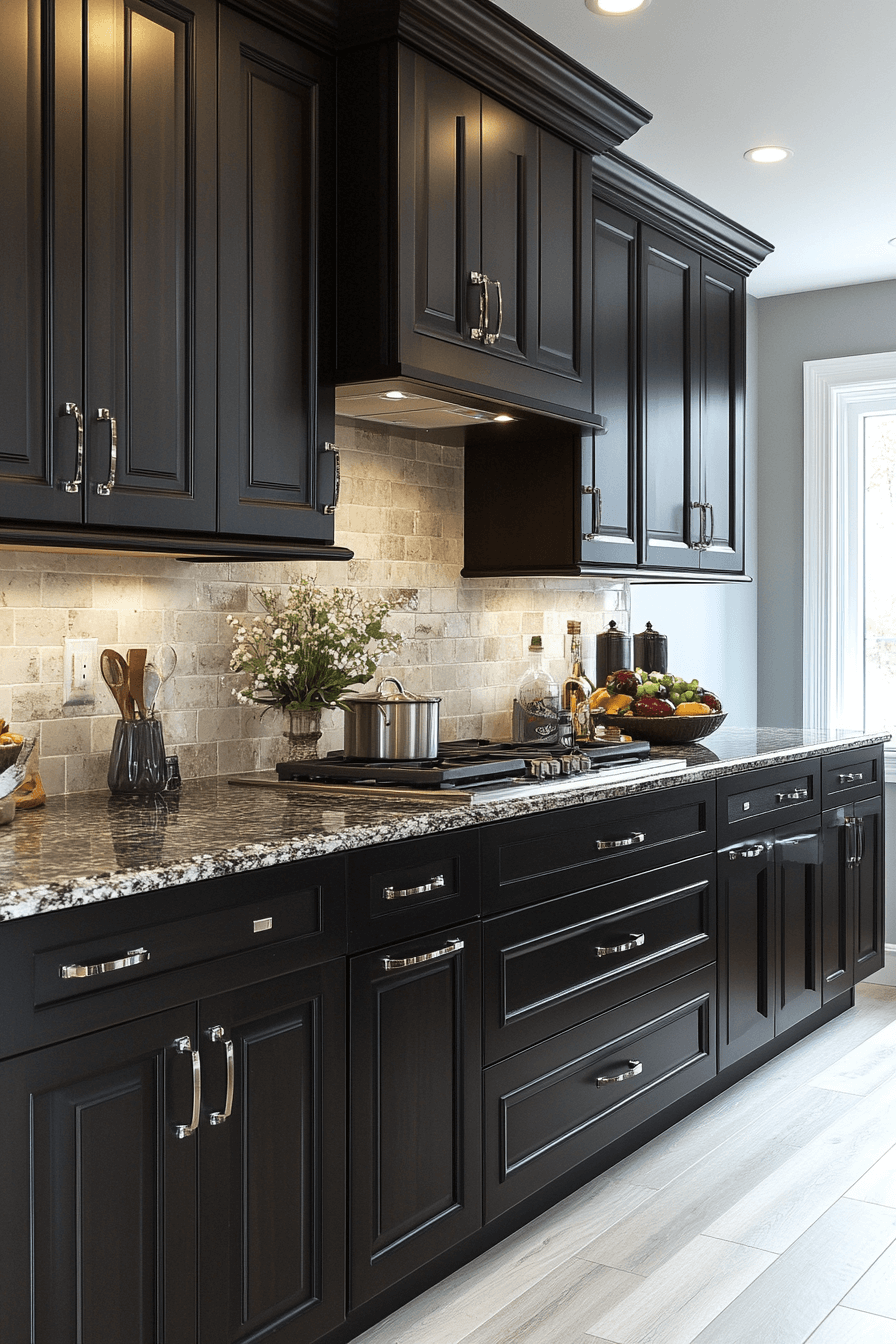 dark wood kitchen cabinets