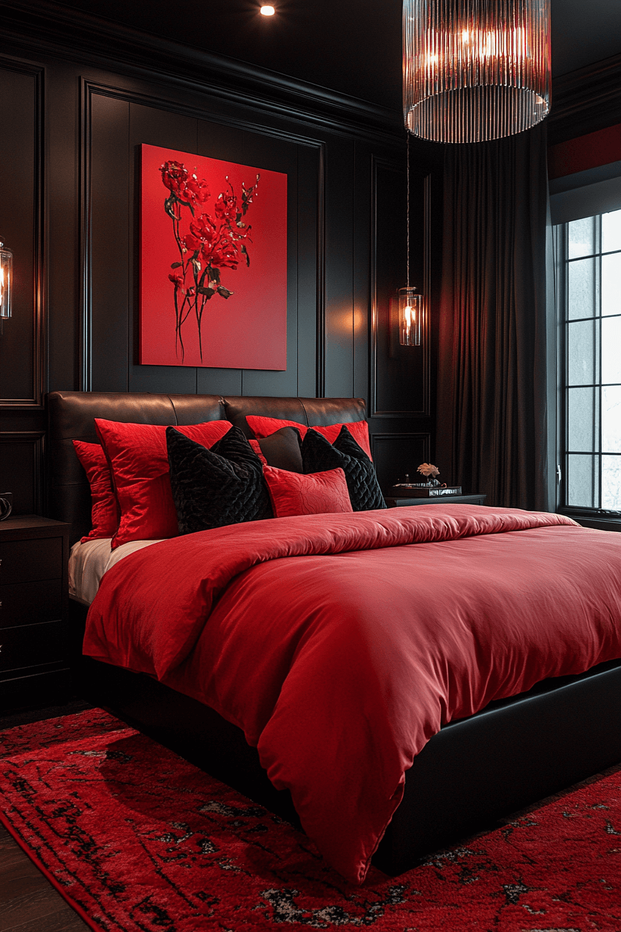 Red and black bedroom ideas