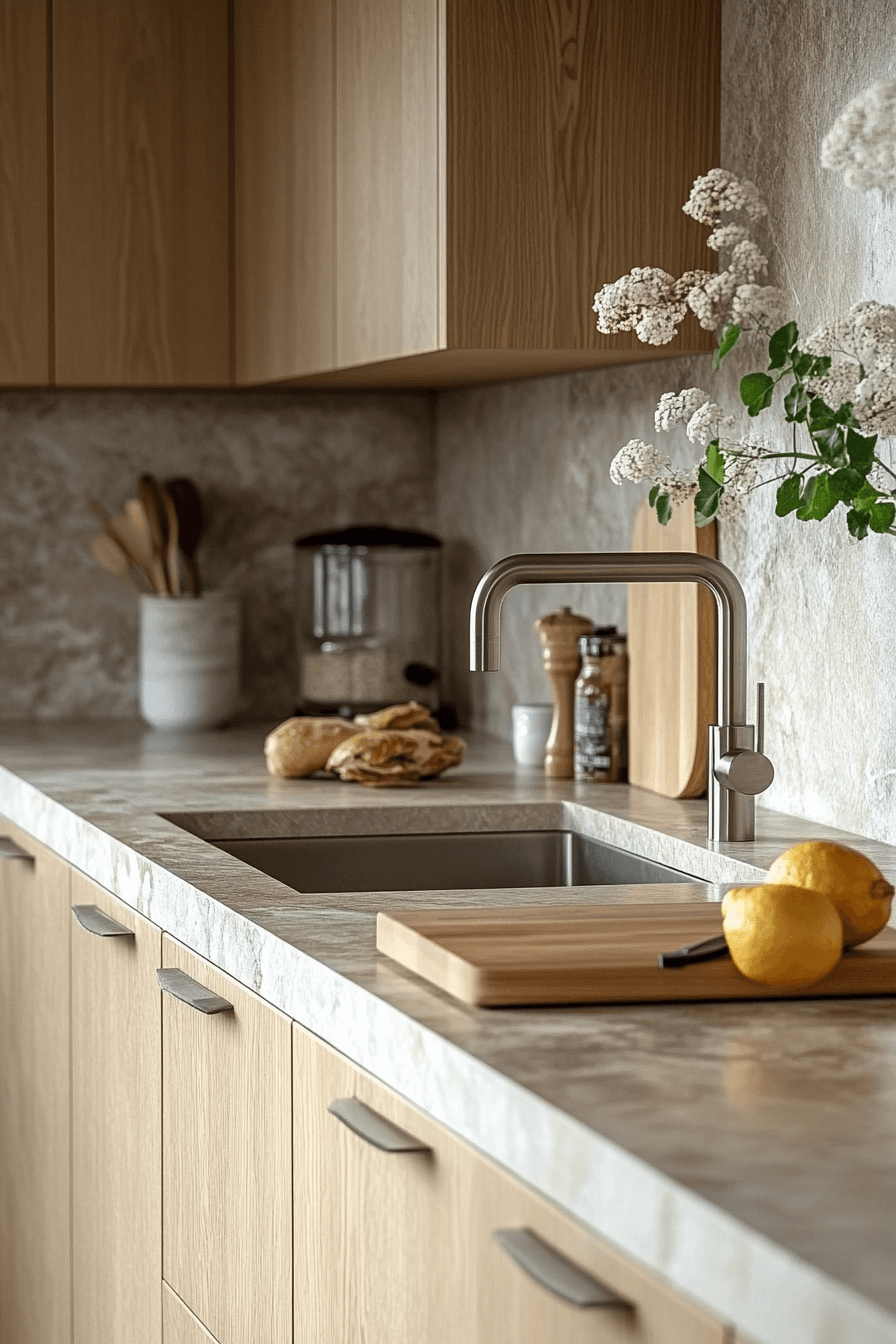 natural wood kitchen cabinets