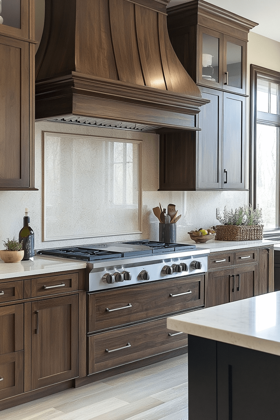 dark wood kitchen cabinets