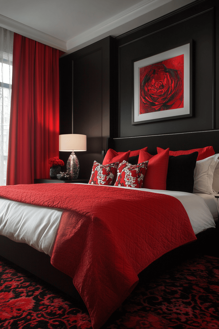 Red and black bedroom ideas