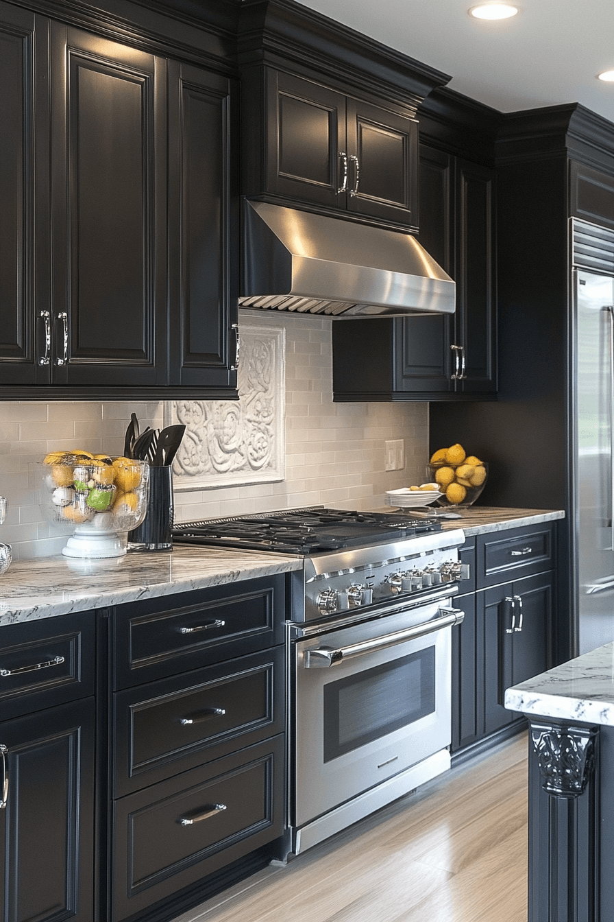 dark wood kitchen cabinets
