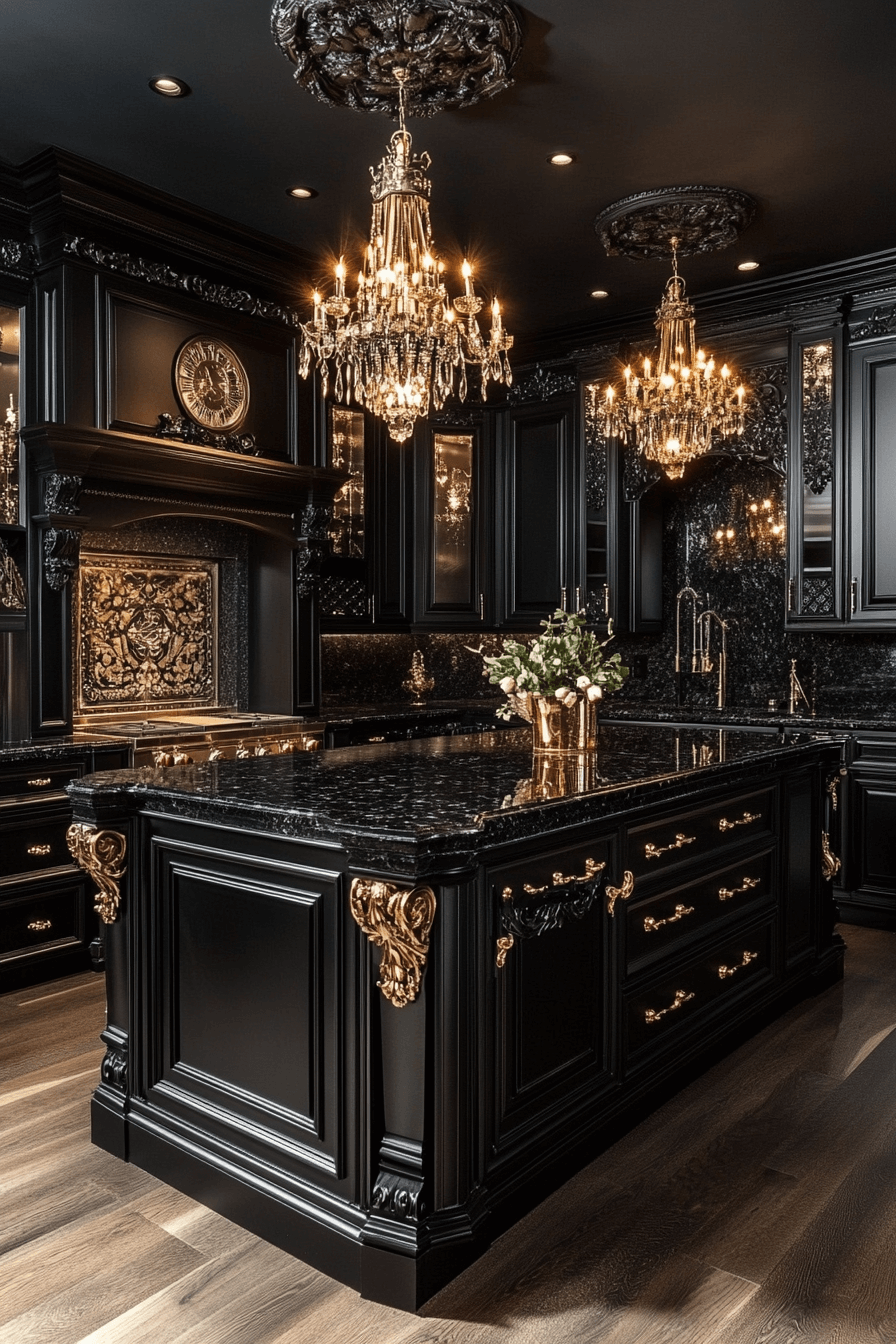 dark wood kitchen cabinets