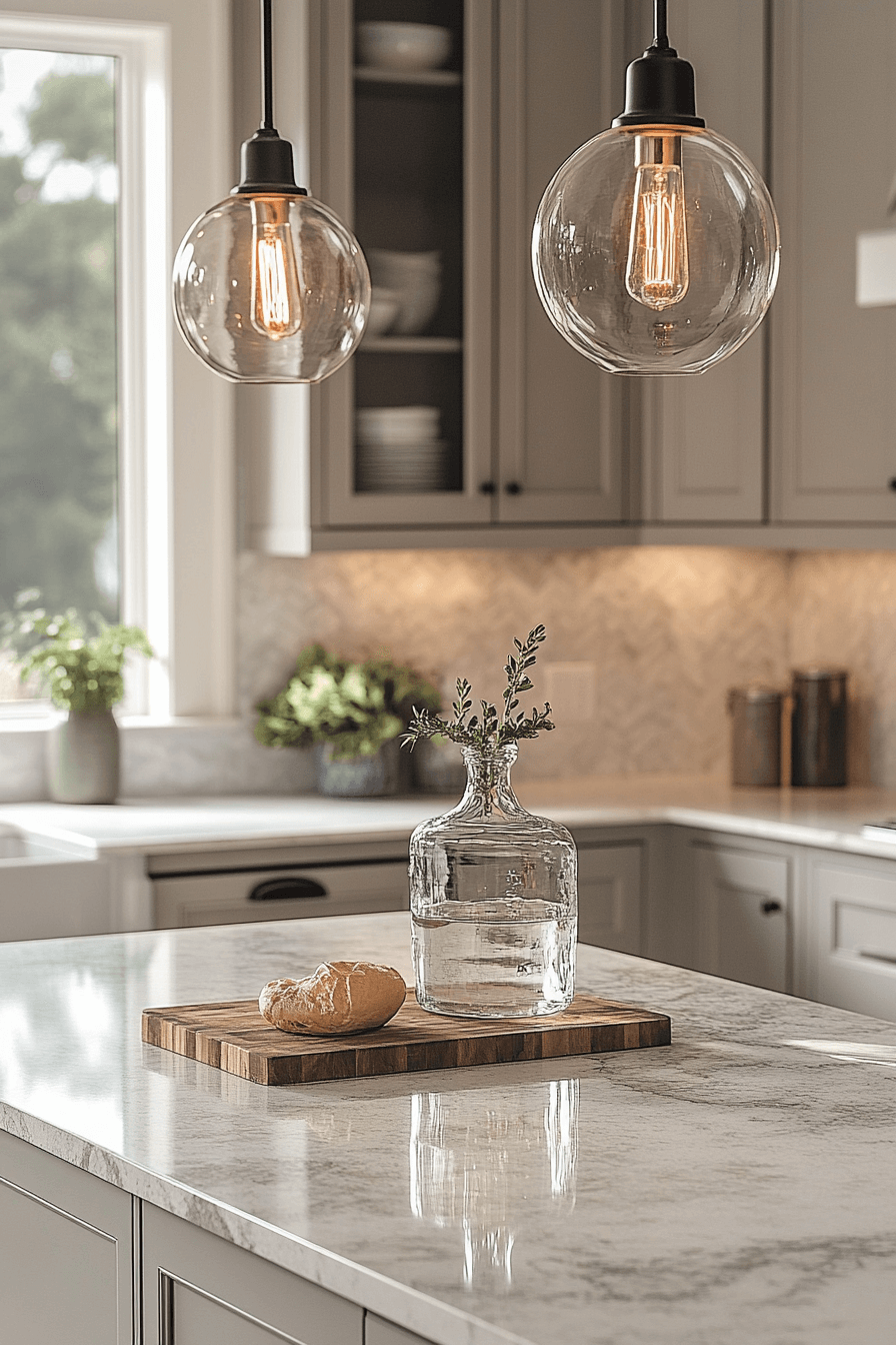 greige kitchen cabinets