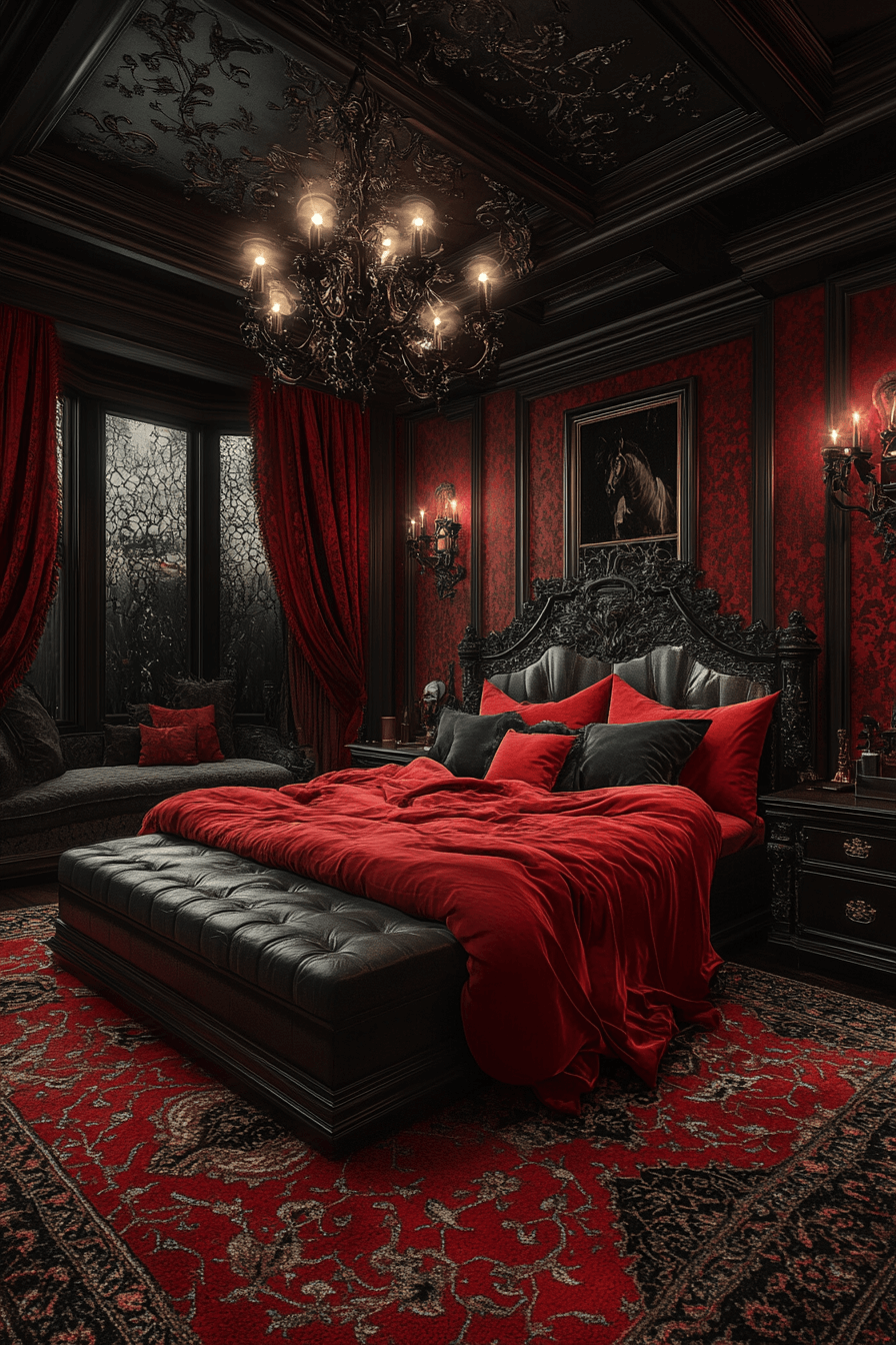 Red and black bedroom ideas