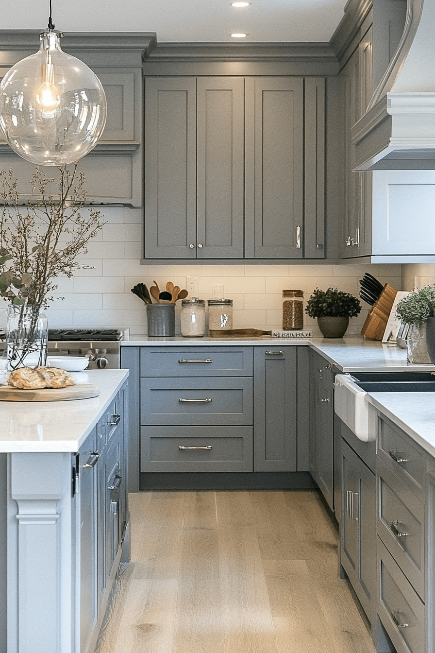 light gray kitchen cabinets