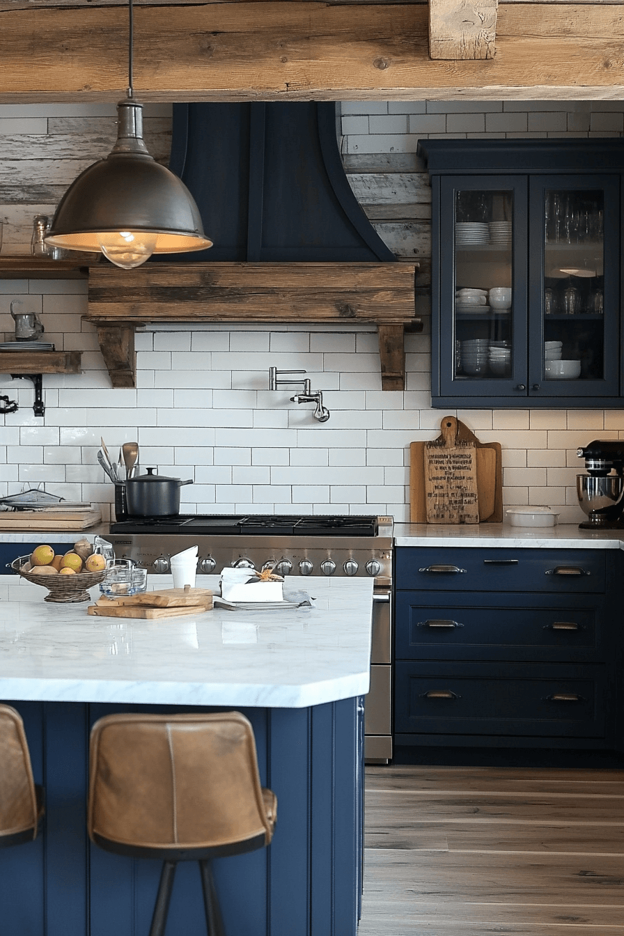 navy blue kitchen cabinets