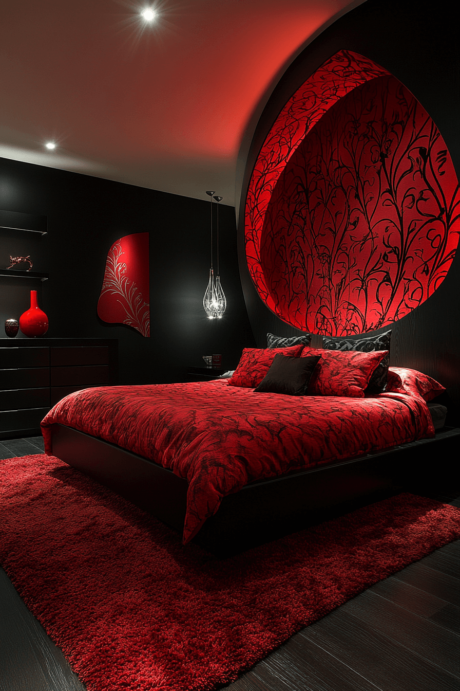 Red and black bedroom ideas