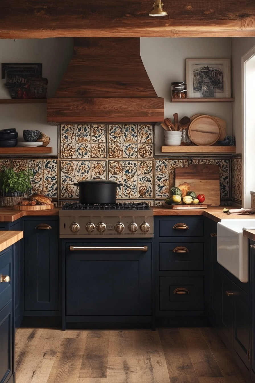 navy blue kitchen cabinets