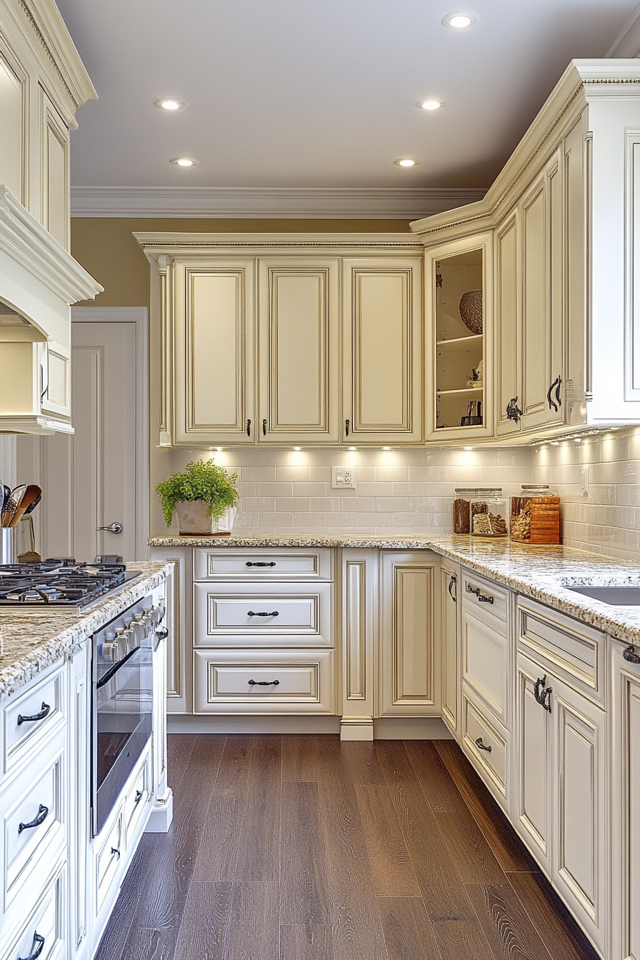antique white kitchen cabinets