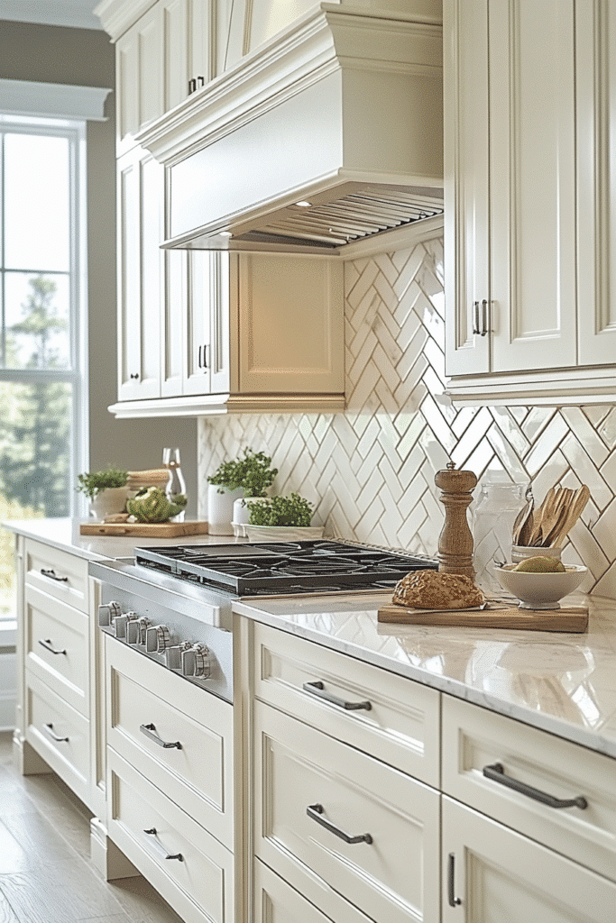 Picture of 29 Antique White Kitchen Cabinets Designs That Blend Vintage And Modern ...