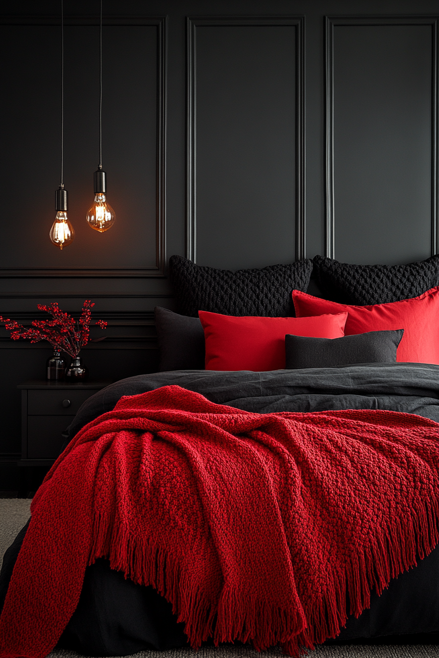 Red and black bedroom ideas