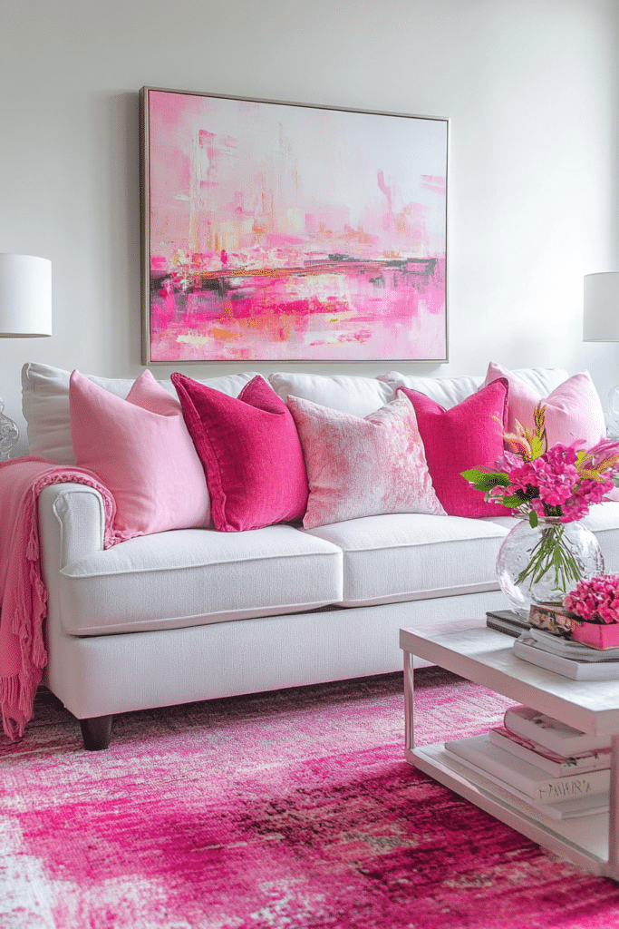 29 Pink Living Room Ideas That Make A Bold Yet Beautiful Statement ...