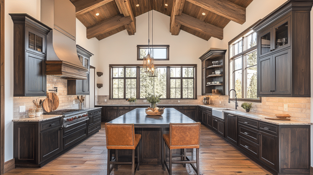 dark wood kitchen cabinets