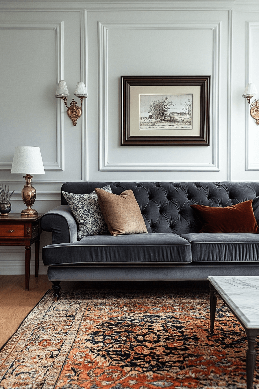 Grey couch aesthetic