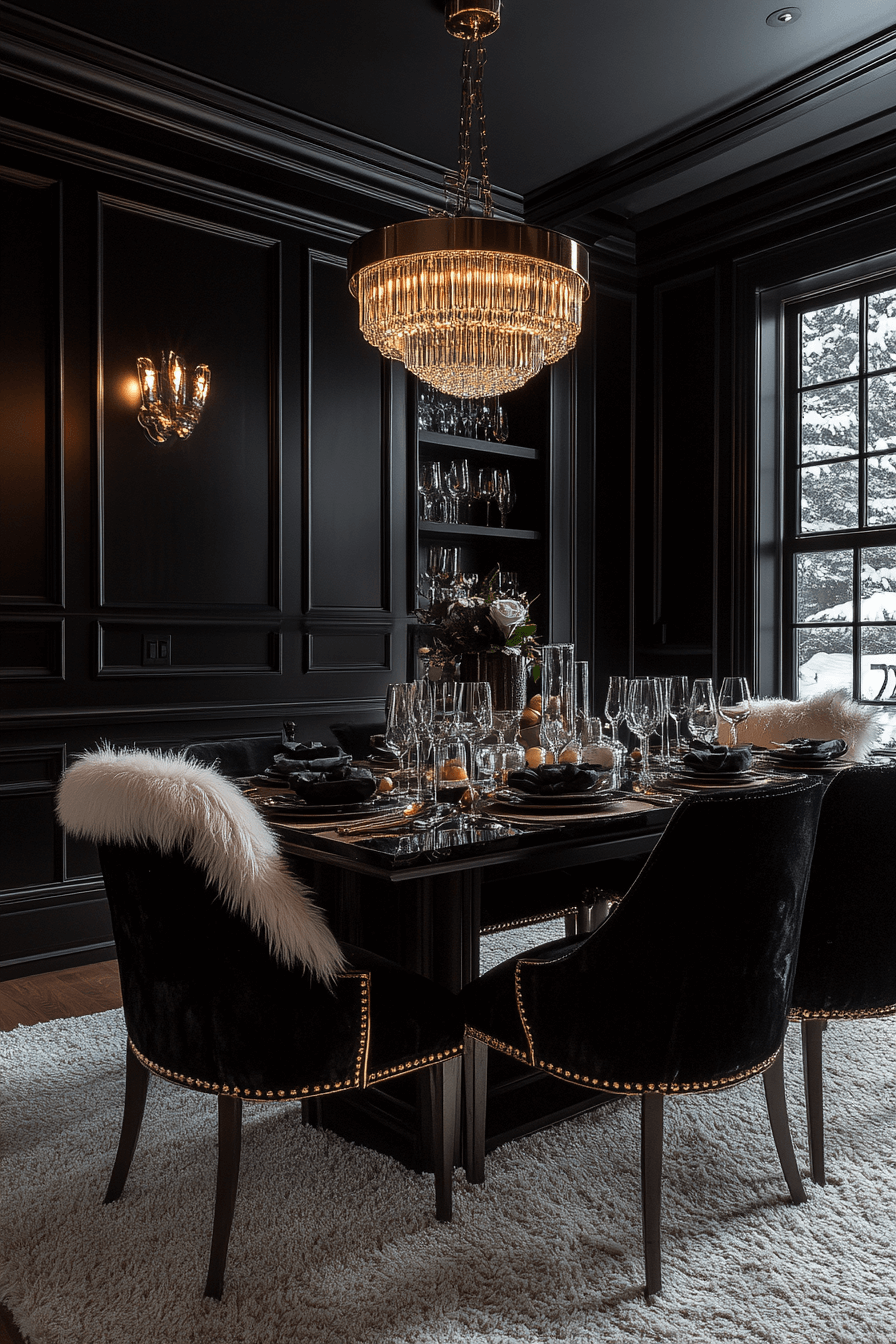 moody dining room