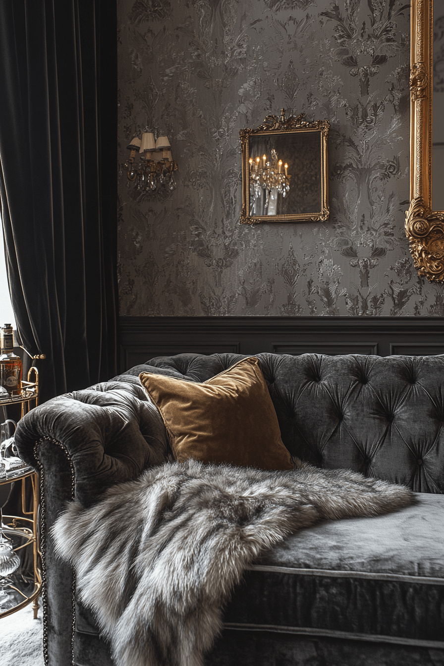 Grey couch aesthetic