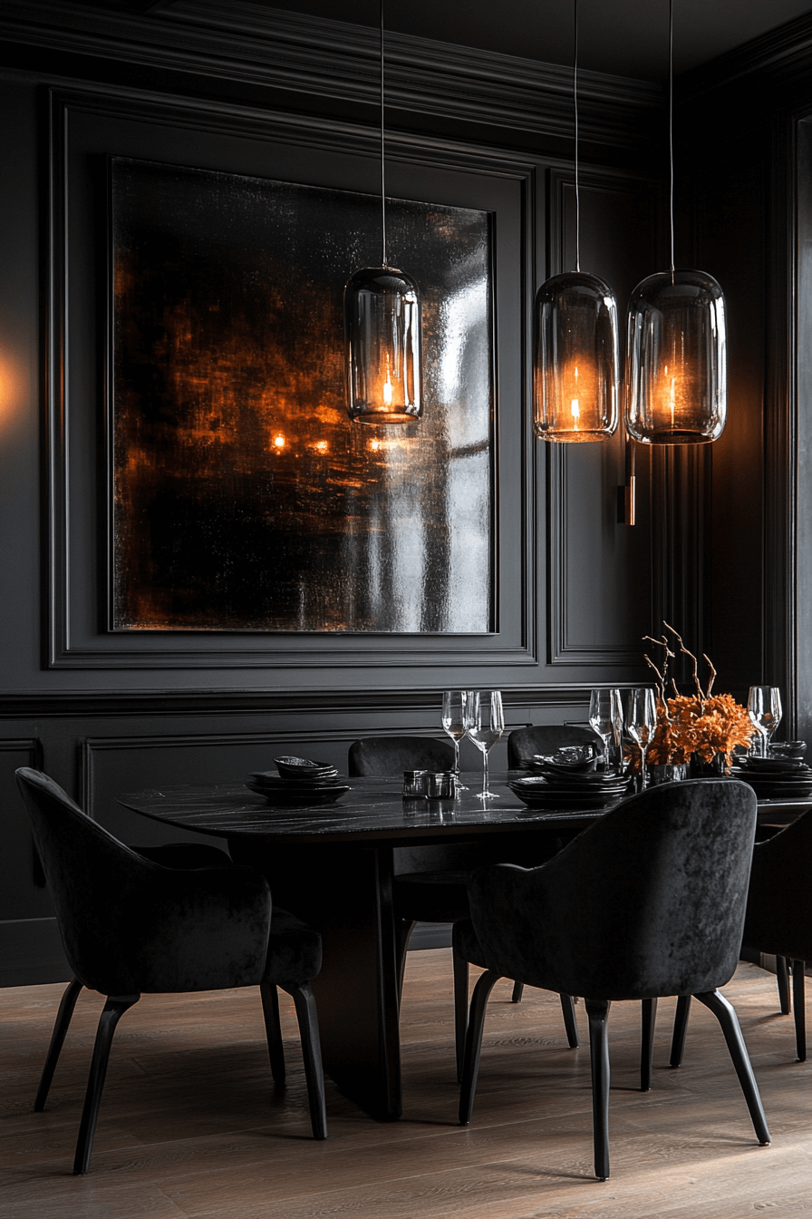 moody dining room