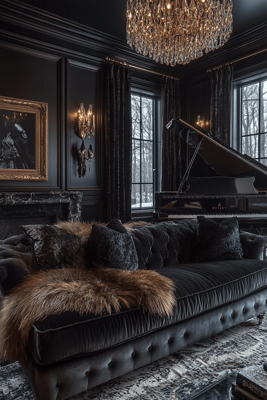 Charcoal sofa living room
