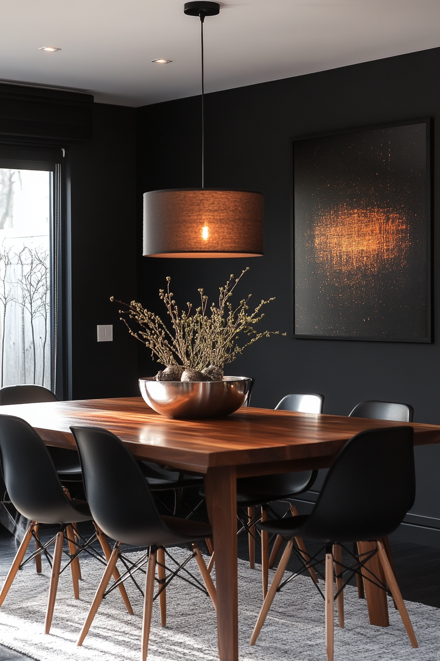 moody dining room