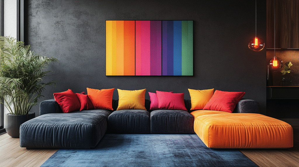 Charcoal sofa living room