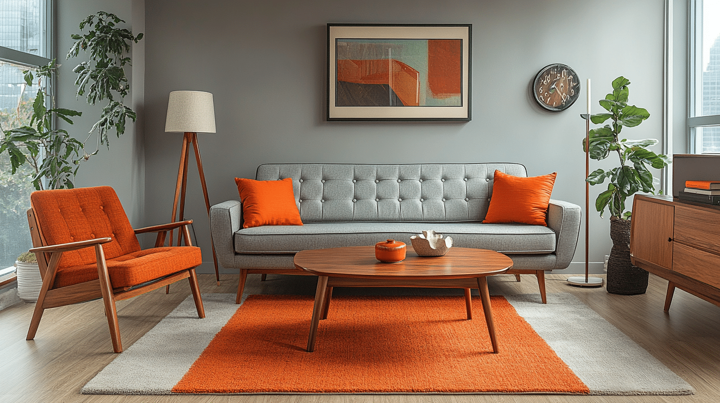 29 Grey And Orange Living Room Designs That Celebrate Contrast And ...