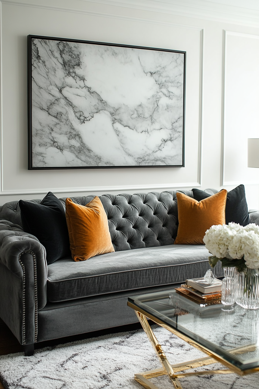 Grey couch aesthetic