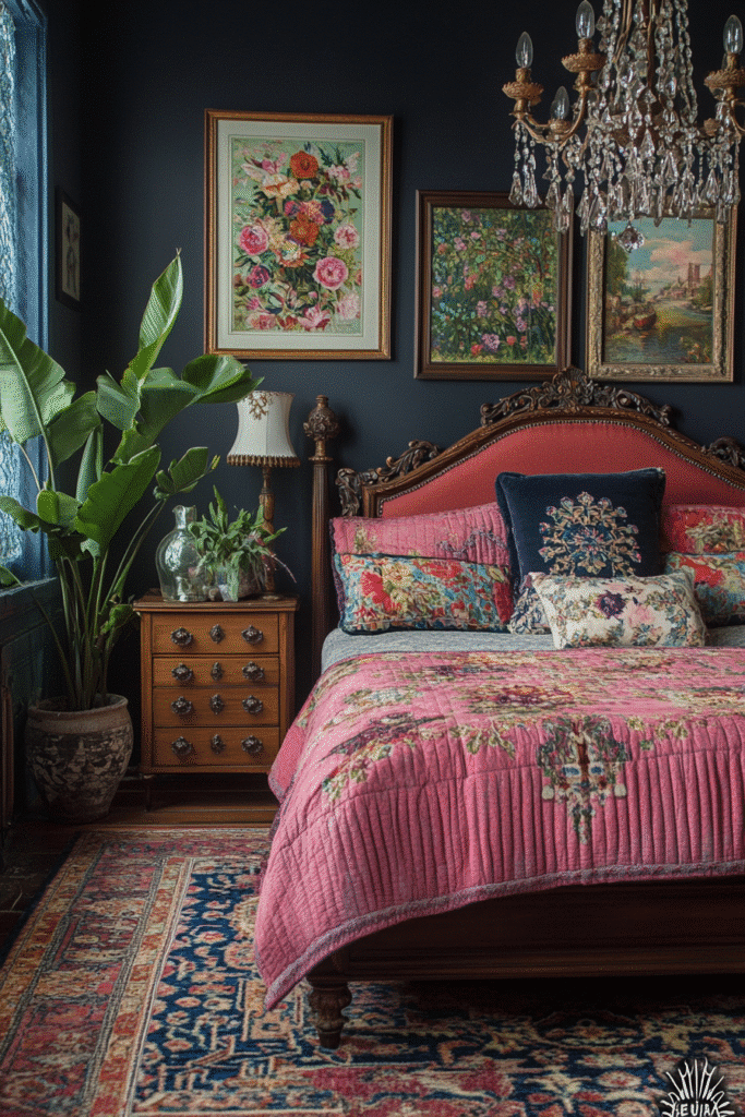 Photo inspiration: Visual Reference: 29 Boho Gothic Bedroom Ideas To Mix Vintage Charm With