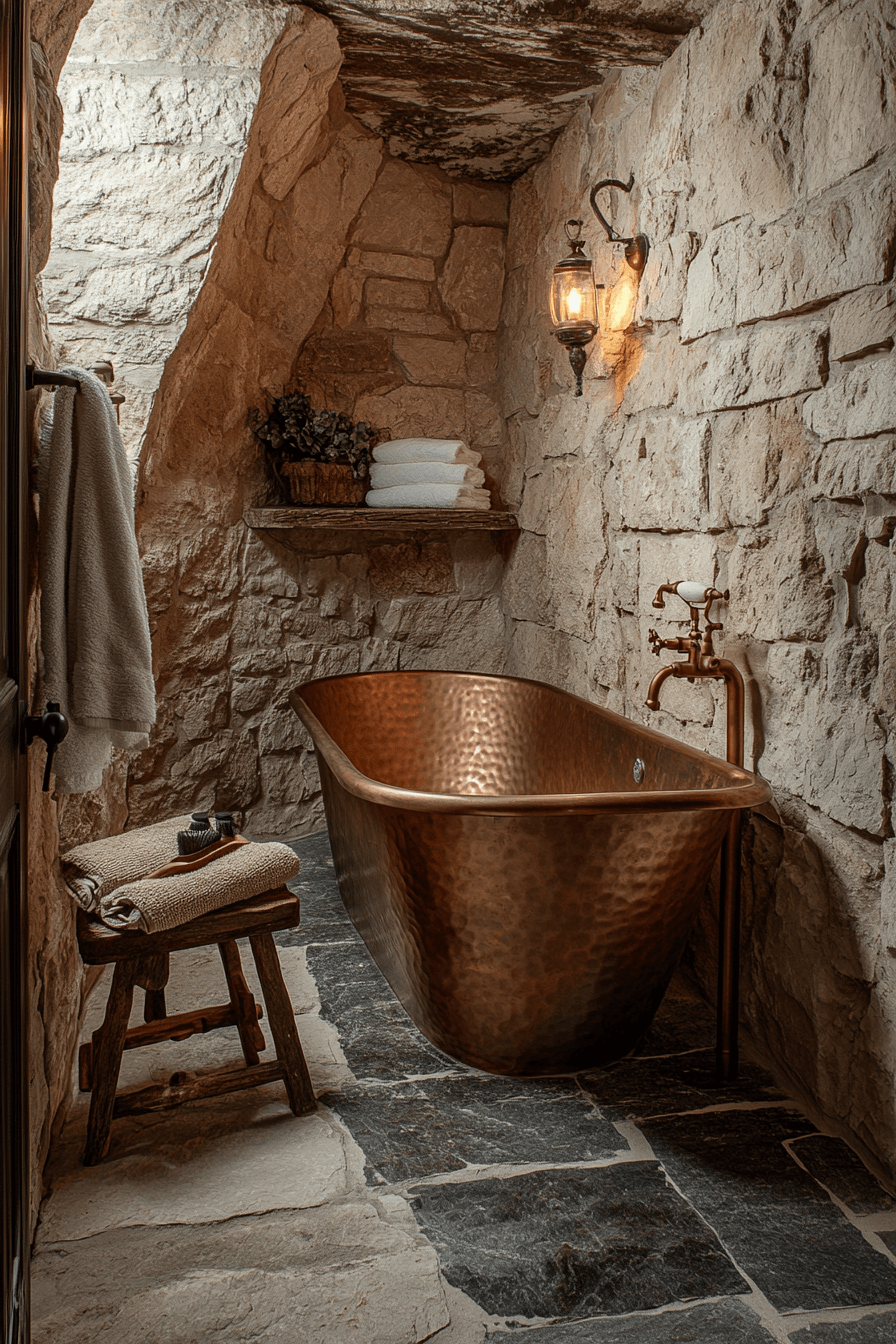 old cabin interior bathroom