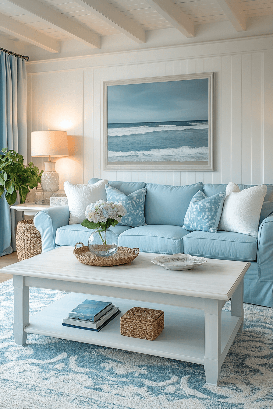 blue living room decor
