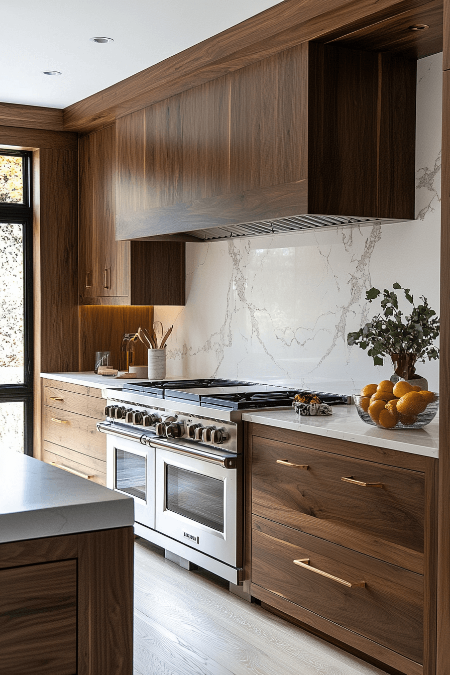 29 Walnut Kitchen Cabinets That Highlight Wood’s Natural Wonder Walnut Kitchen Cabinets