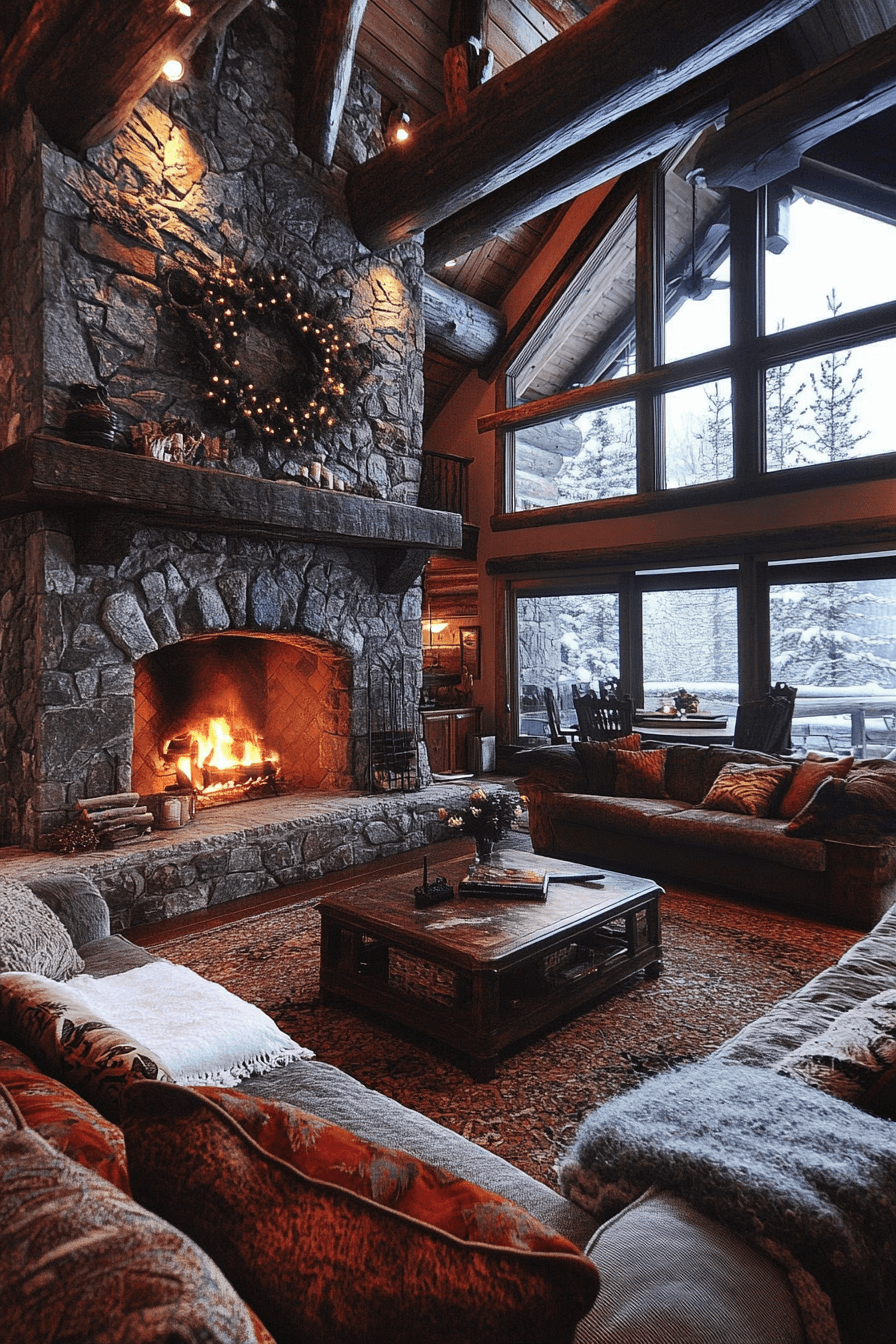 29 Old Cabin Interior Living Room Ideas to Capture Mountain Lodge Vibes old cabin interior living room
