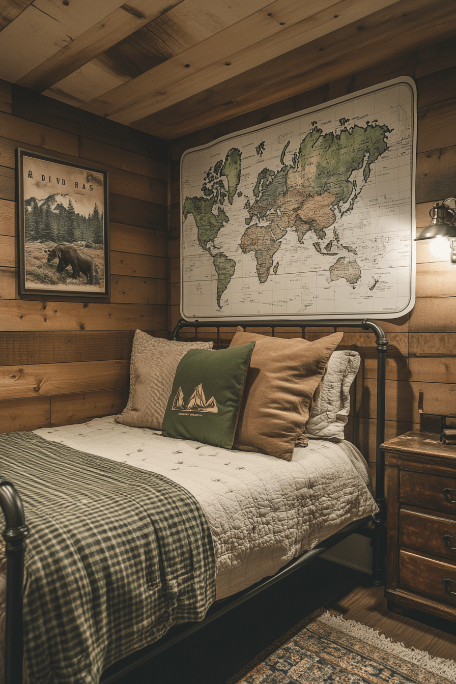 old cabin interior bedroom