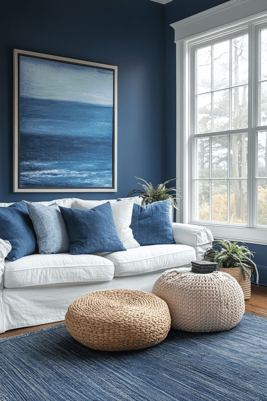 blue living room decor