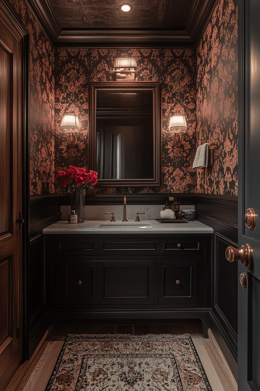 moody vintage bathroom